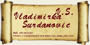 Vladimirka Surdanović vizit kartica